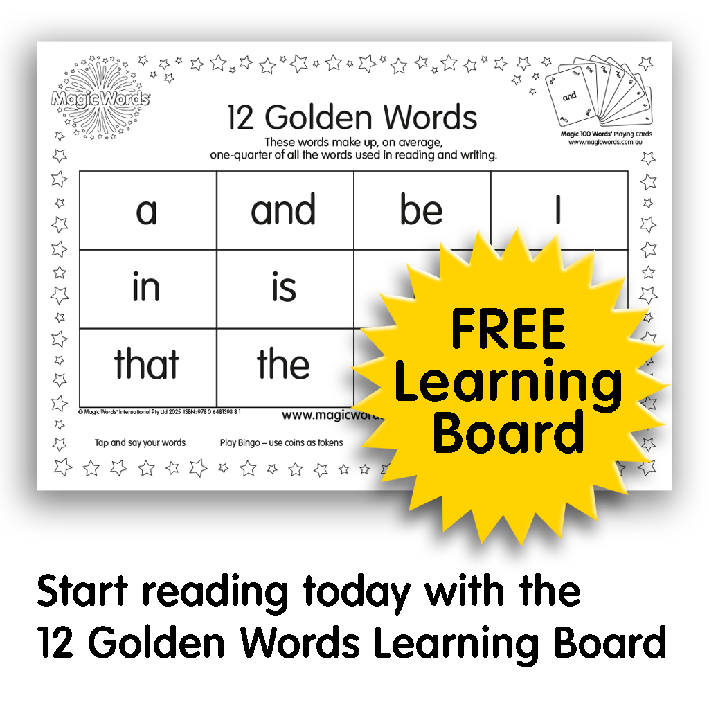 Free - Magic Words 12 Golden Words eLearning Board