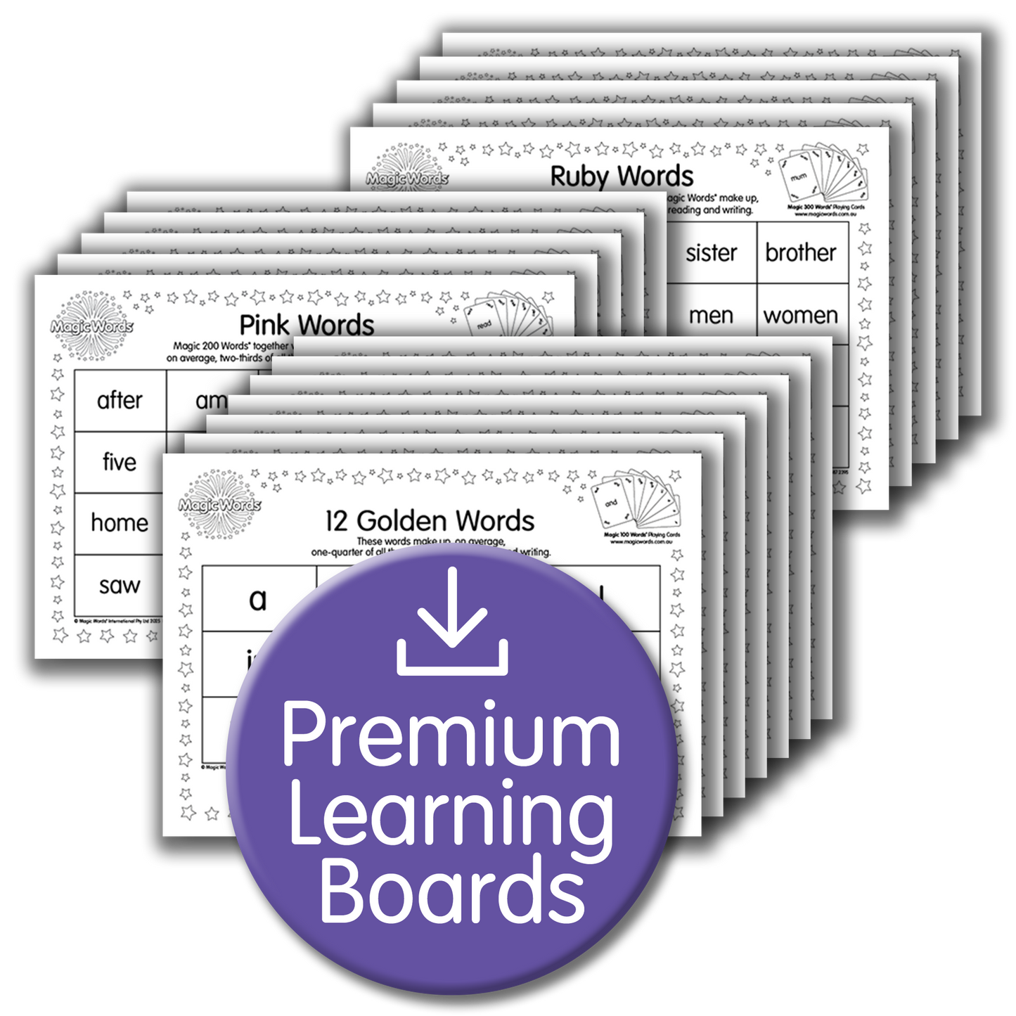 eLearning Boards - Magic 100, 200 & 300 Words